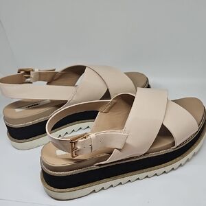 MTNG Cream Platform Sandals size 8